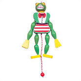 Wooden Frog Jumping Jack Toy