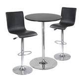 28" Round Pub Table with L-Shape Airlift Bar Stools Set