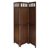Three Panel Folding Screen in Antique Walnut