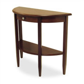 Walnut Half Moon Console Table