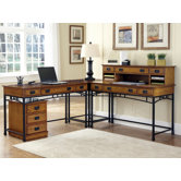 AR1755.4400971AModern Craftsman Corner "L" Desk and Mobile File
