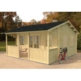 Maine Log Cabin with Double 3/4 Glazed Door