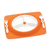 Mate Stay-Put Place Mat and Plate in Orange