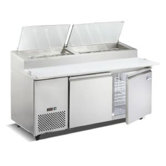 23 Cubic Ft. Stainless Steel Two Door Pizza Prep Table Refrigerator