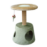 16" Lounge Platform with Retreat Cat Tree in Light Green/Beige