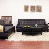 Baxton Studio Adair Modern Leather Sofa Set