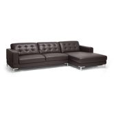 Baxton Studio Babbitt Right Leather Sectional