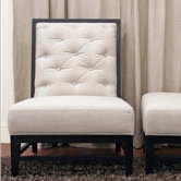 Baxton Studio Bristol Tufted Modern Fabric Slipper Chair