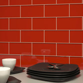 Subway 6" x 3" Tile in Red Blossom