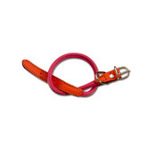 Fashion Two Color Tubular Leather Dog Collar