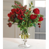 Tulip Holiday Bouquet in Glass Vase
