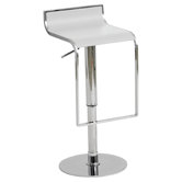 Alexander Adjustable Bar Stool in White Leather