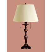 Georgia Table Lamp with Charlotte Shade in Gold Lace Cafe