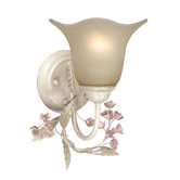 Blossom One Light Wall Light in Antique Ivory