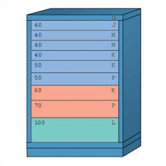 Counter High Standard Cabinet with 9 Drawers: 30" W x 28 1/4" D x 44 1/4" H