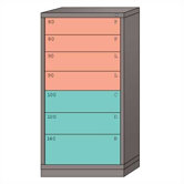 Eye-Level High Standard Cabinet with 7 Drawers: 30" W x 28 1/4" D x 59 1/4" H