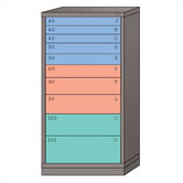 Eye-Level High Standard Cabinet with 10 Drawers: 30" W x 28 1/4" D x 59 1/4" H