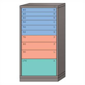 Eye-Level High Standard Cabinet with 10 Drawers: 30" W x 28 1/4" D x 59 1/4" H