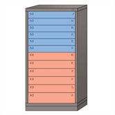 Eye-Level High Standard Cabinet with 12 Drawers: 30" W x 28 1/4" D x 59 1/4" H