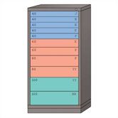 Eye-Level High Standard Cabinet with 11 Drawers: 30" W x 28 1/4" D x 59 1/4" H