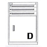 Counter High Standard Cabinet with 3 Empty Drawers and Door: 30" W x 28 1/4" D x 44 1/4" H