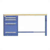 Modular Drawer Workstation with 4 Drawer Slenderline Cabinet: 72" W x 28" D x 35 1/2"  H