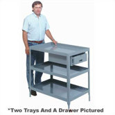 Stationary Tool Stand - 2 Trays: 34 1/4" H x 20" W x 28" W