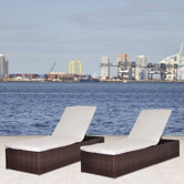 Oxford Chaise Lounge with Cushion (Set of 2)