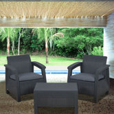 Atlantic Java 3 Piece Lounge Seating Group with Cushions