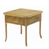 WickerLoom Square End Table with Glass Top