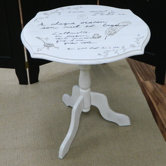 Script Pedestal End Table