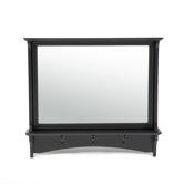 Winston Coat Rack Mirror in Antique Black