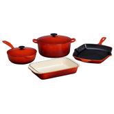 Expanded Enameled Cast Iron 6-Piece Cookware Set