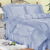 Charmeuse Satin Comforter Set in French Blue