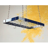 Custom Rectangle Ceiling Mount Pot Rack with Grid