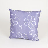 LuLu White Flower Pillow on Lavender Background