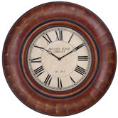 Noelle Round Clock in Distressed Auburn