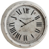 Daria Round Clock in Distressed White
