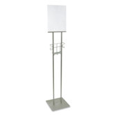 Lobby Sign Holder, Stand, 12"x12"x48", Silver