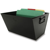 Filing/Posting Tub Storage Box, Letter, Textured Steel, Black