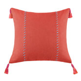Mayan Geo Square Pillow in Yam with Tassels