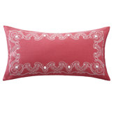 Gramercy Paisley Oblong Pillow in Hot Pink