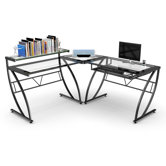 Feliz Glass L-Shaped Computer Desk