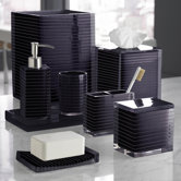 Mar-A-Lago Stripe Bath Accessory Collection in Plum