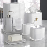 Mar-A-Lago Stripe Bath Accessory Collection in White