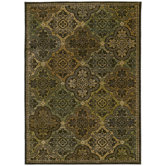 Home Nylon Dark Brown Moroccan Mosaic Rug