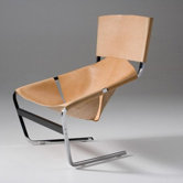 Leather Side Chair by Pierre Paulin