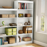 Axess Five Shelf Bookcase in Pure White