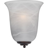 Maxim 1 Light Wall Sconce with Marble Glass in Satin Nickel