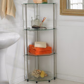 Classic Glass Four Tier Corner Shelf